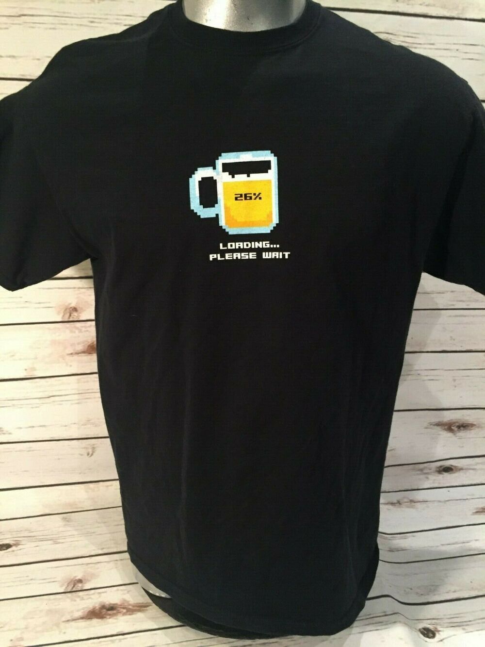 Beer Loading Please Wait Frosty Mug Think Geek Computer Bar Pre Hangover Shirt L